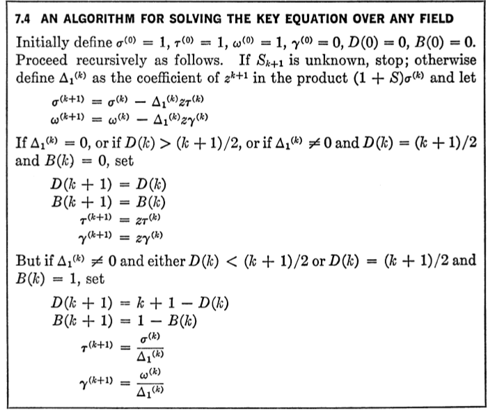 berlekamp Algorithm